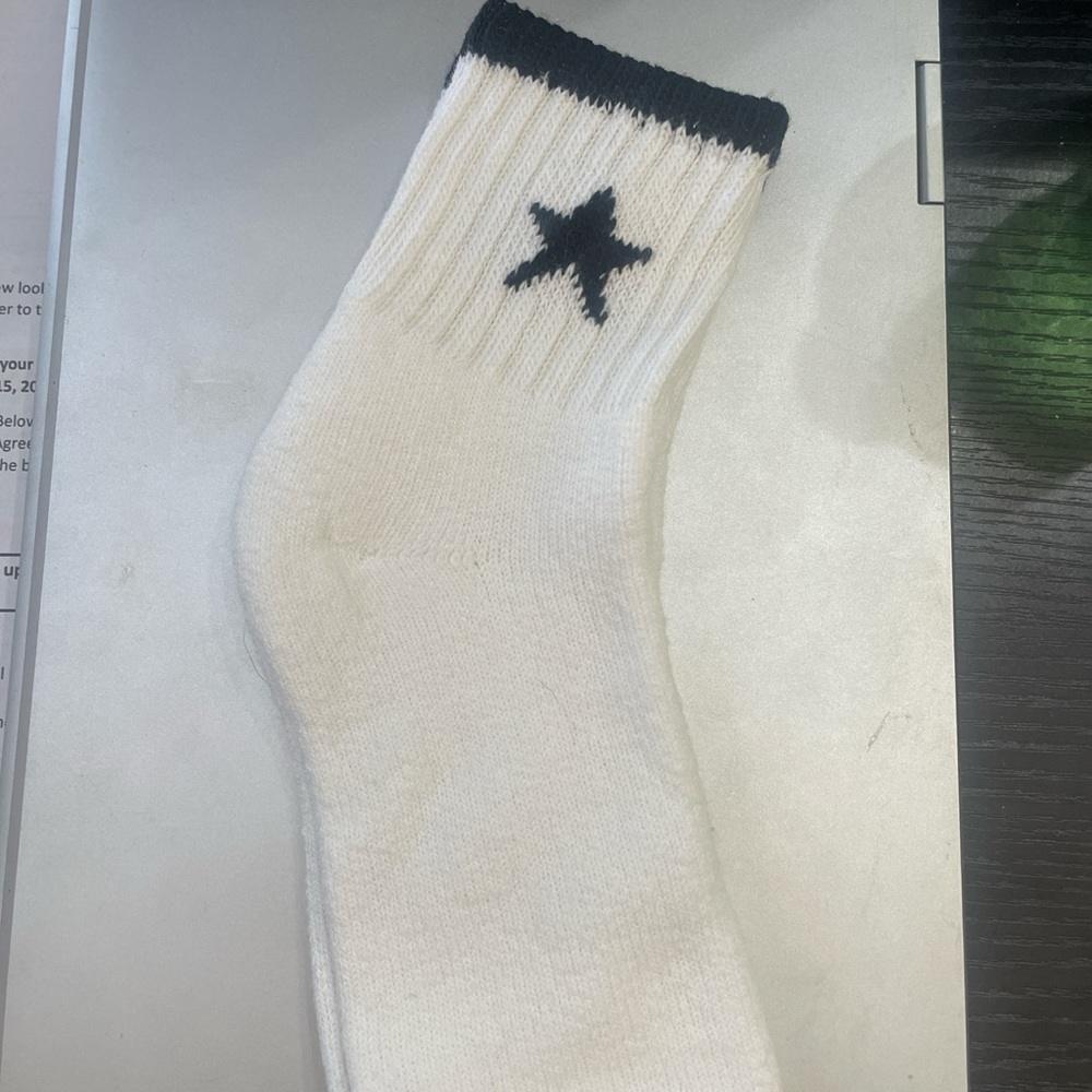 Vintage Black Star Cheer Socks -Shoe Sz 9-2